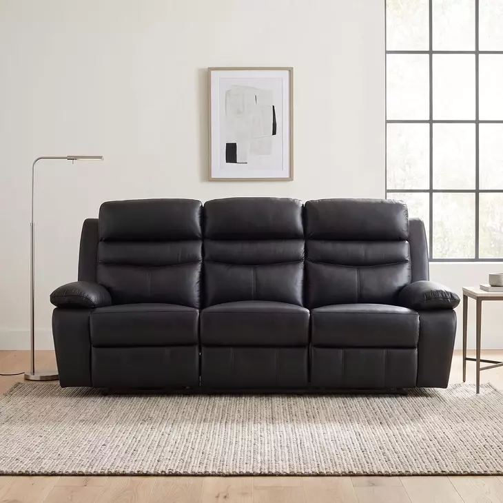 Hancock Black Double 87" Power Reclining Sofa