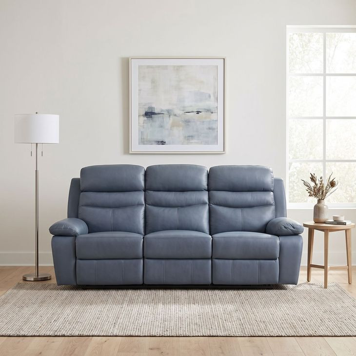 Hancock Blue Double Power Reclining Sofa