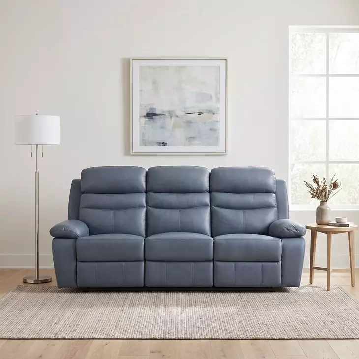 Hancock Blue Double 87" Power Reclining Sofa