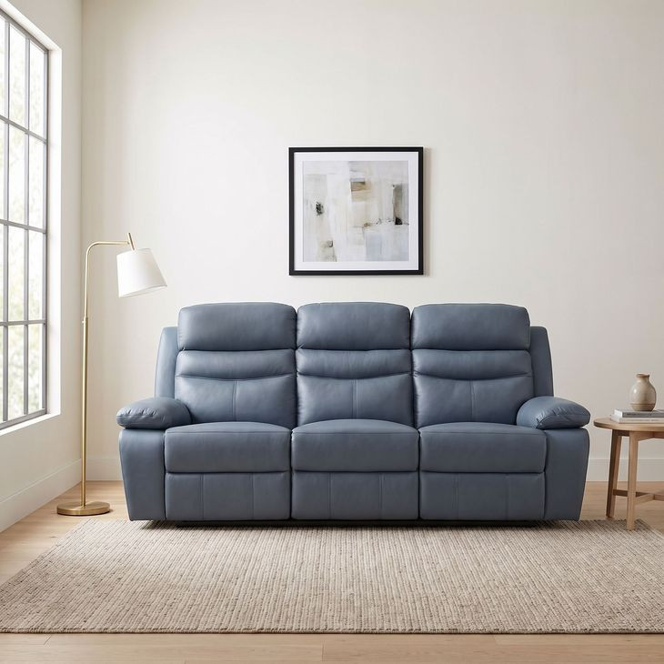 Hancock Blue Double Reclining Sofa