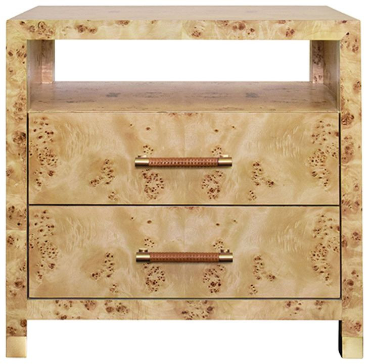 Hancock Brown Rectangular 2 Drawer Side Table