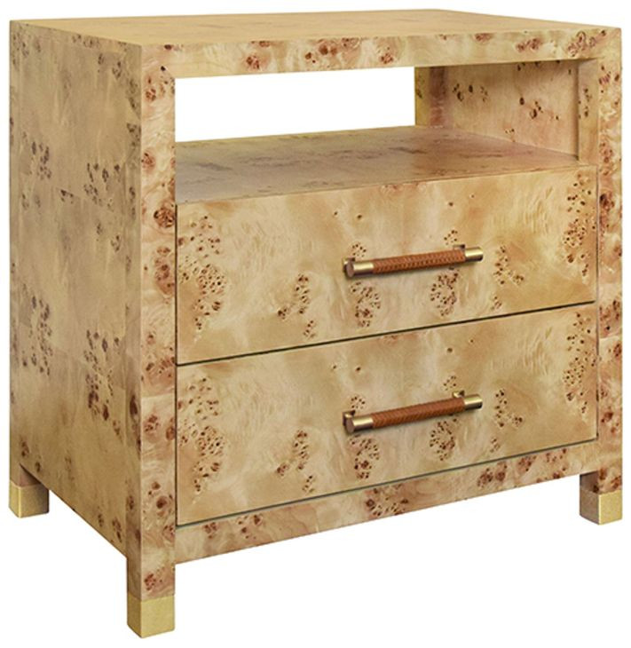 Hancock Brown Rectangular 2 Drawer Side Table