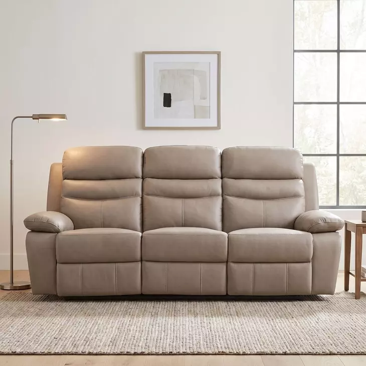 Hancock Latte Double 87" Reclining Sofa