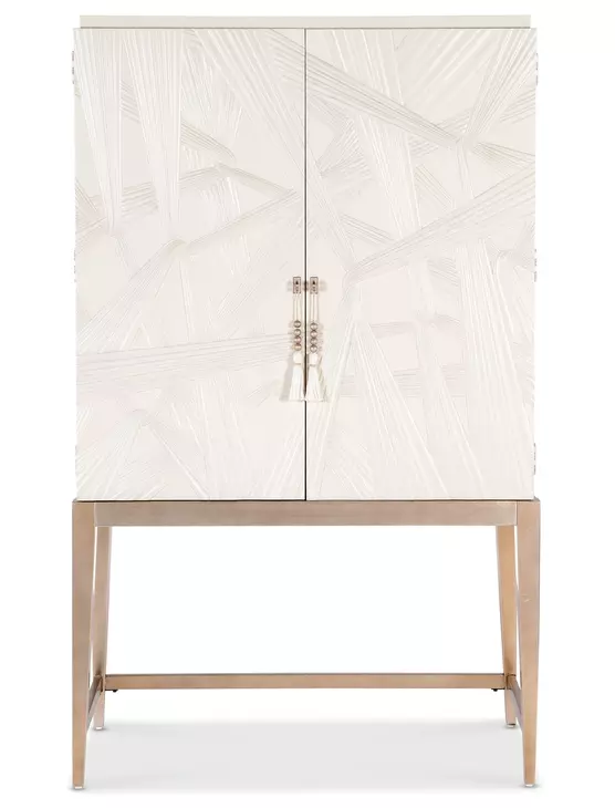 Melange Cream and Champagne Dream Weaver 2 Door Bar Cabinet with LED