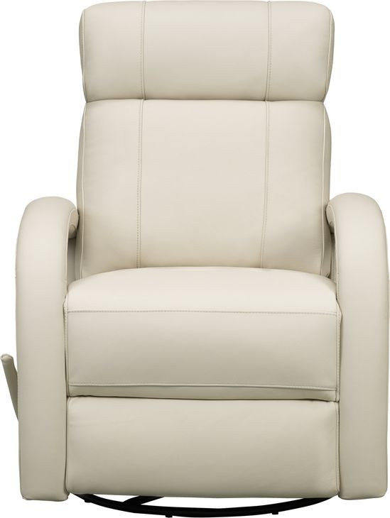 Harlee Troy Cream Leather Swivel Glider Recliner