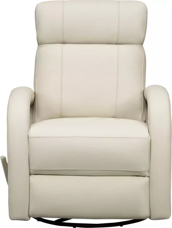 Harlee Troy Cream Leather Swivel Glider Recliner