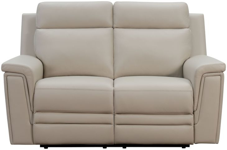 Harper Berlin Cream Leather 64" Power Reclining Loveseat with Power Lumbar and USB Charging