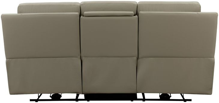 Harper Berlin Taupe Leather 85" Power Reclining Sofa with Power Lumbar and USB Charging