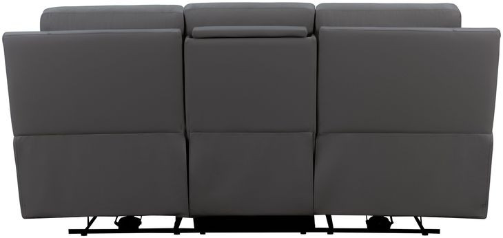Harper Berlin Cement Leather 85" Power Reclining Sofa with Power Lumbar and USB Charging