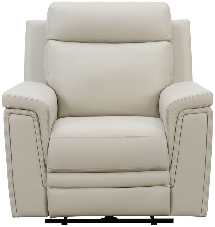 Harper Berlin Cream Leather Power Recliner with Power Lumbar and USB Charging