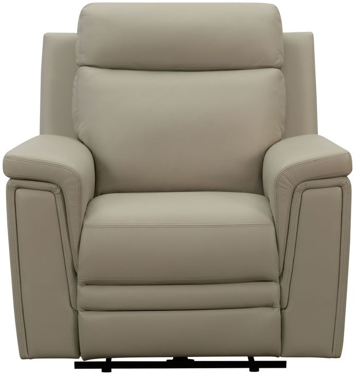 Harper Berlin Taupe Leather Power Recliner with Power Lumbar and USB Charging