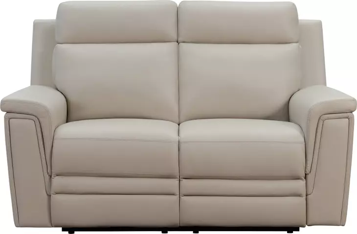 Harper Berlin Cream Leather 64" Power Reclining Loveseat with Power Lumbar and USB Charging
