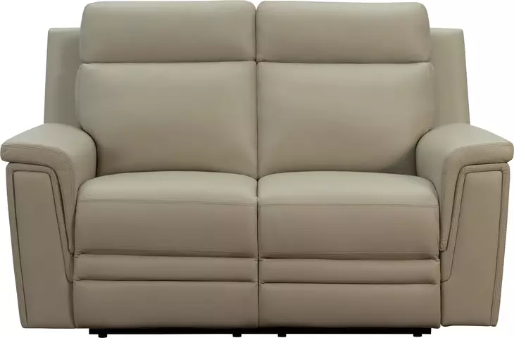 Harper Berlin Taupe Leather 64" Power Reclining Loveseat with Power Lumbar and USB Charging