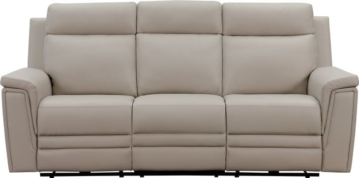 Harper Berlin Cream Leather 85" Power Reclining Sofa with Power Lumbar and USB Charging