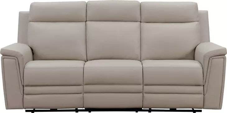 Harper Berlin Cream Leather 85" Power Reclining Sofa with Power Lumbar and USB Charging