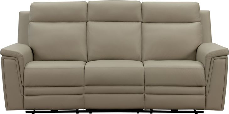 Harper Berlin Taupe Leather Power Reclining Living Room Set with Power Lumbar and USB Charging