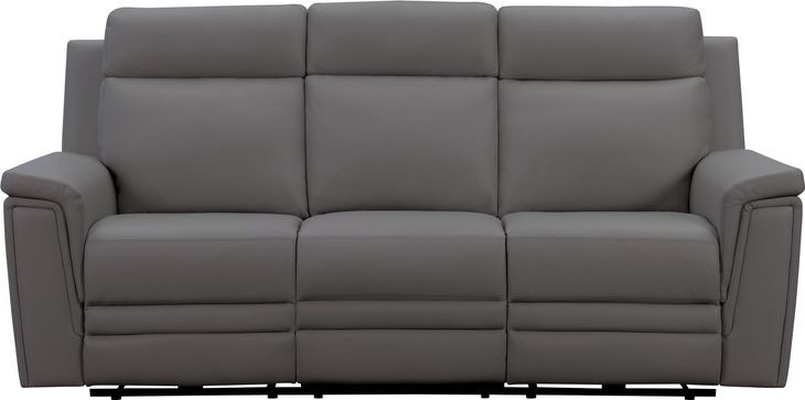 Harper Berlin Cement Leather Power Reclining Living Room Set with Power Lumbar and USB Charging
