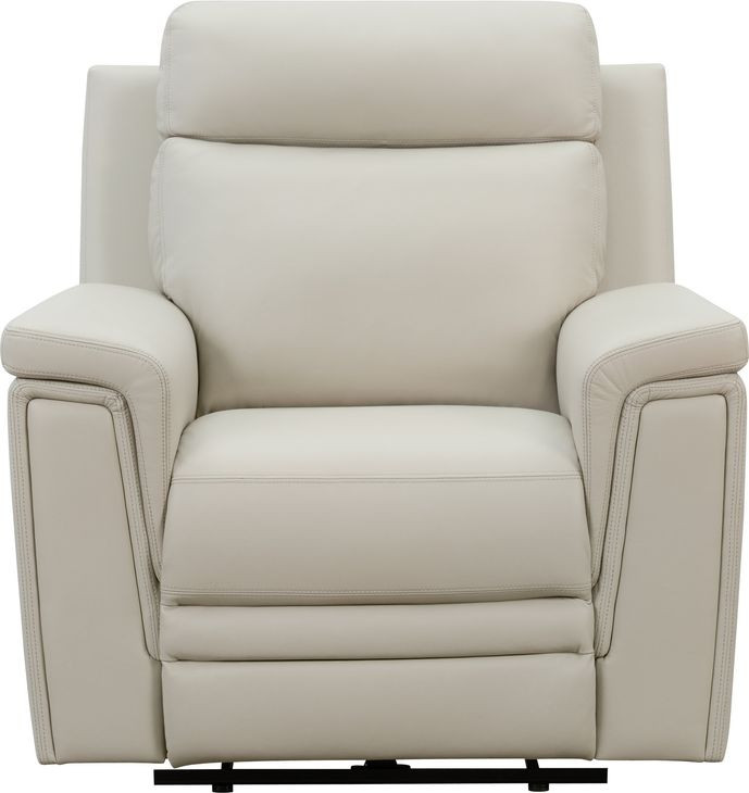 Harper Berlin Cream Leather Power Recliner with Power Lumbar and USB Charging