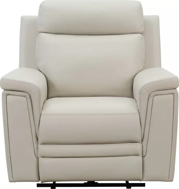 Harper Berlin Cream Leather Power Recliner with Power Lumbar and USB Charging