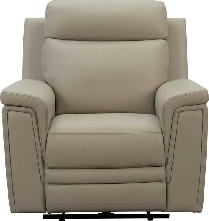 Harper Berlin Taupe Leather Power Recliner with Power Lumbar and USB Charging