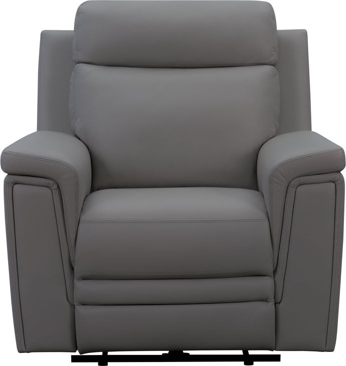 Harper Berlin Cement Leather Power Recliner with Power Lumbar and USB Charging