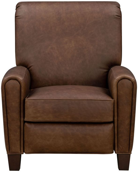 Harrington Clifton Chocolate Leather Push Thru The Arms Recliner