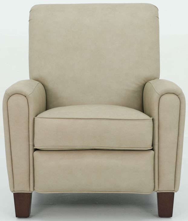 Harrington Cashmere Stone Leather Push Thru The Arms Recliner