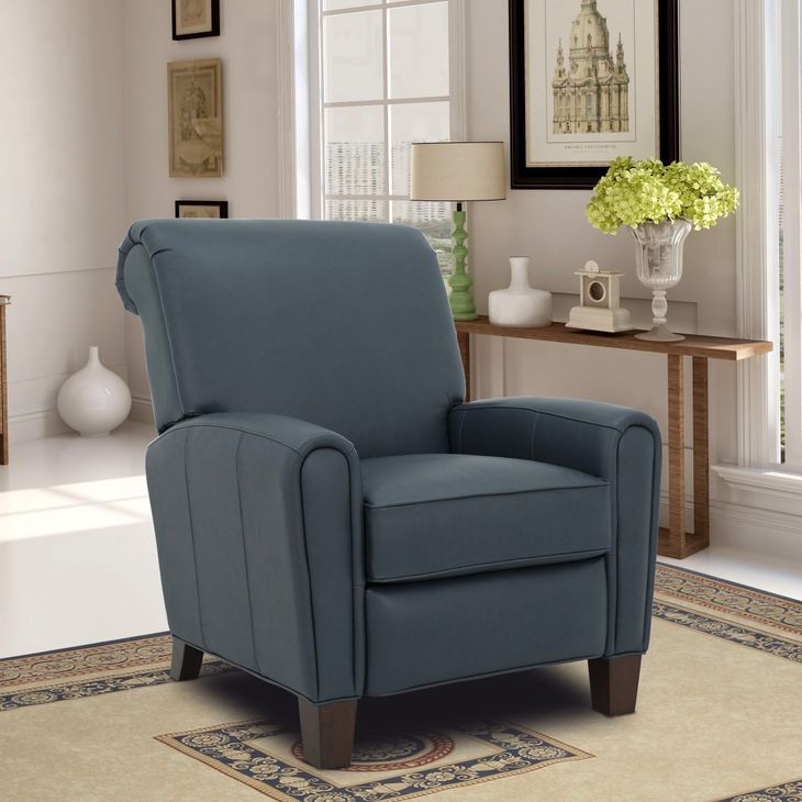 Harrington Santa Fe Ocean Leather Push Thru The Arms Recliner