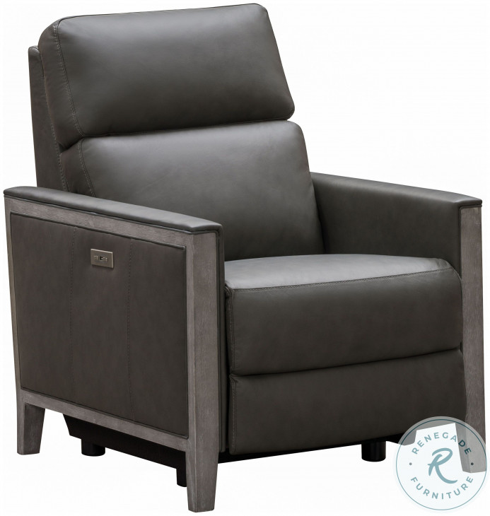 Hartman Homerun Dark Gray Power Recliner with Power Headrest From