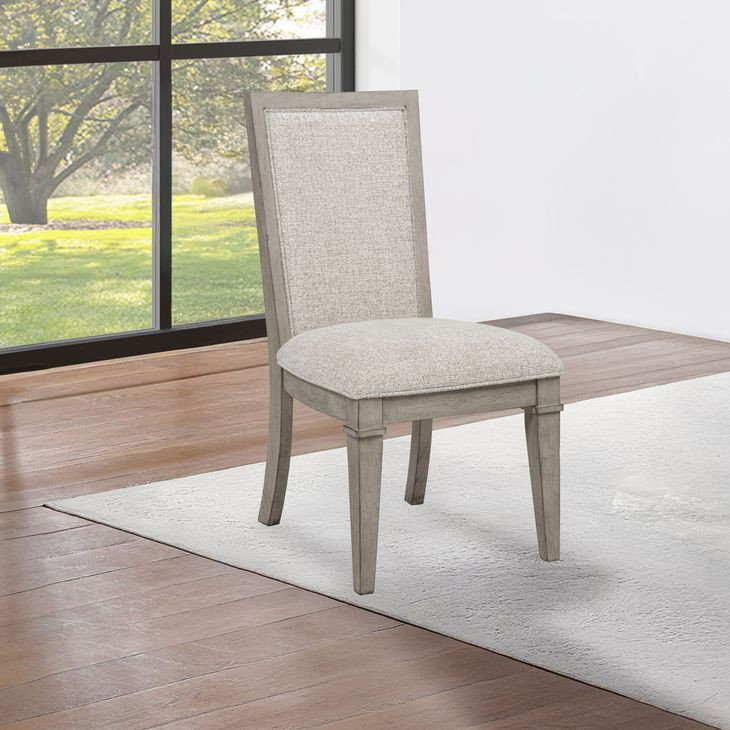 Mariana Gray and Cream Upholstered Side Chair Set of 2