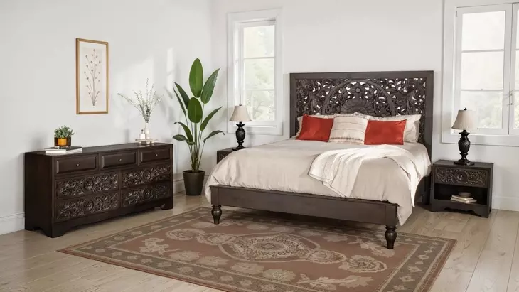 Haveli Vintage Brown 1 Drawer Nightstand