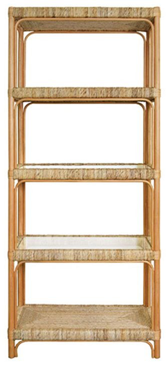 Hawthorn Brown Etagere 4 Glass Shelves