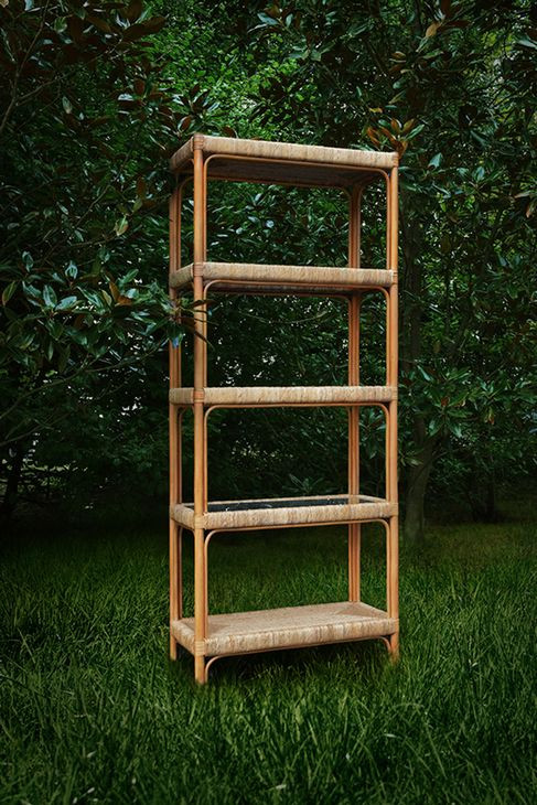 Hawthorn Brown Etagere 4 Glass Shelves