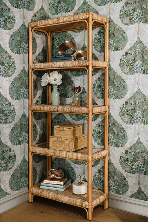 Hawthorn Brown Etagere 4 Glass Shelves