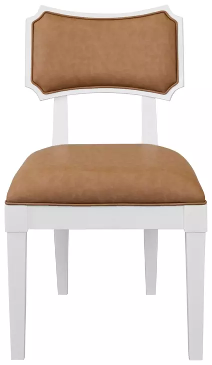 Hayden Camel Bow Back Faux Leather Dining Chair