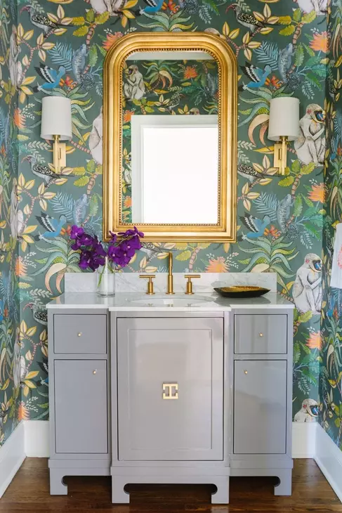 Waverly Gold Leaf Rectangular Wall Mirror