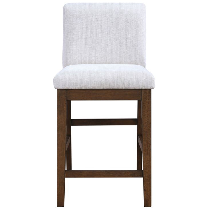 Canton White Upholstered Back Counter Height Chair Set of 2