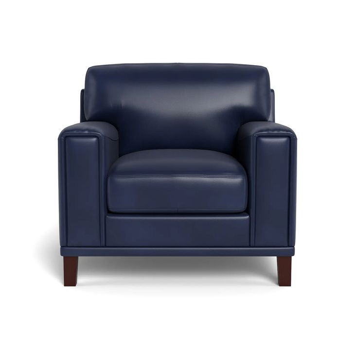 Halwyn Navy Leather Upholstered Accent Chair