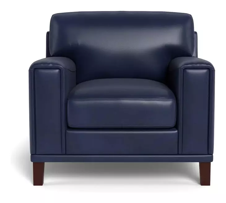 Halwyn Navy Leather Upholstered Accent Chair