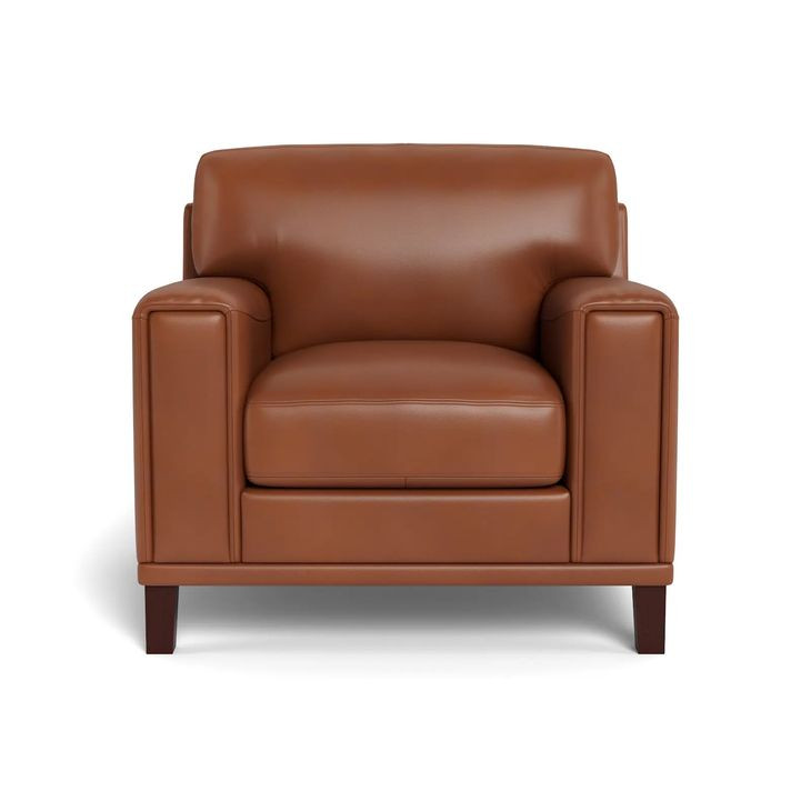 Halwyn Nutmeg Leather Upholstered Accent Chair