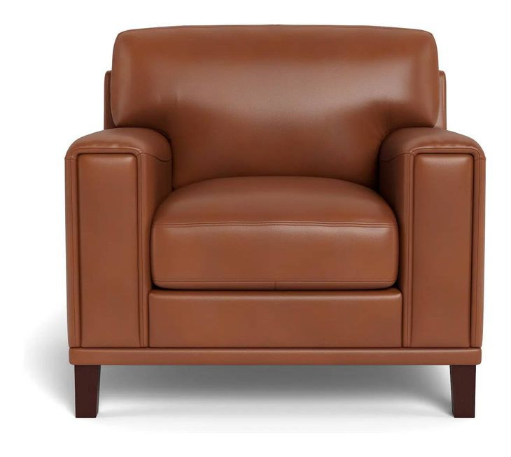 Halwyn Nutmeg Leather Upholstered Accent Chair