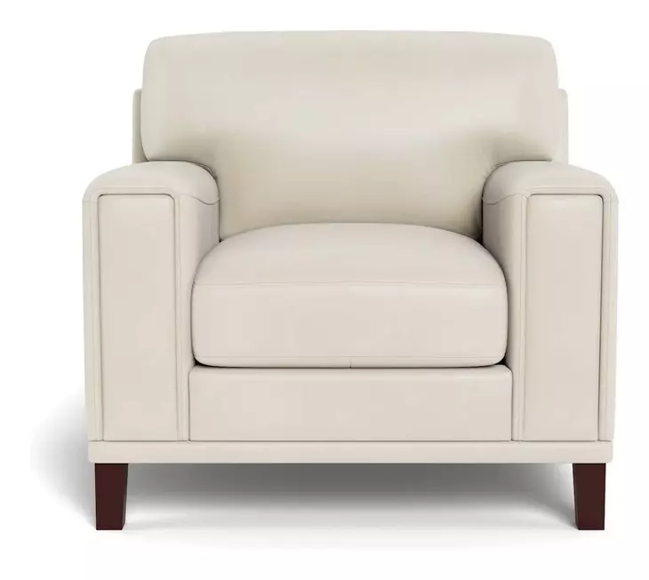 Halwyn Vanilla Leather Upholstered Accent Chair