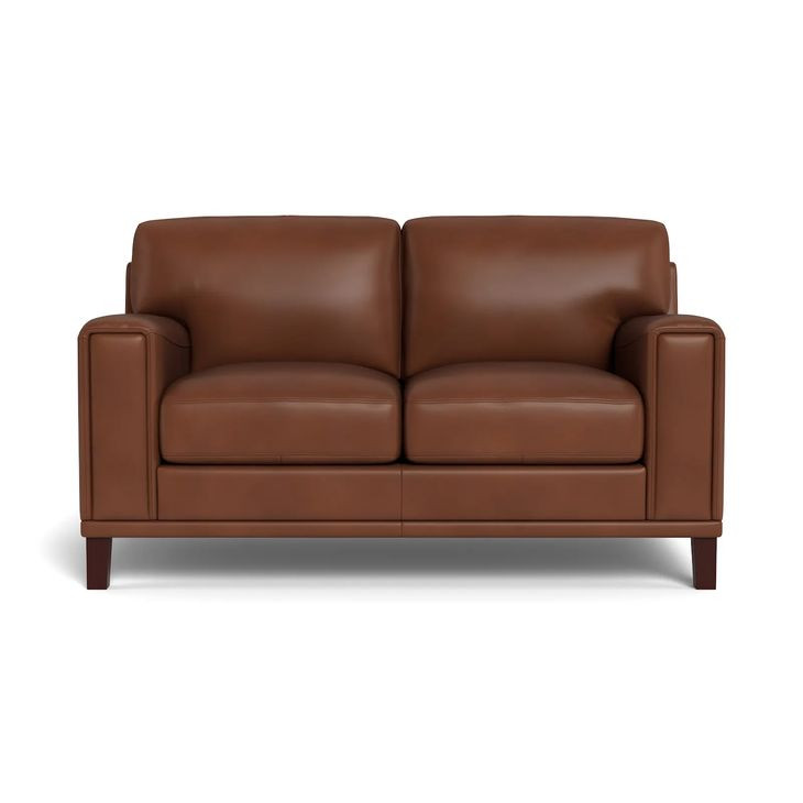 Halwyn Pecan Leather 65" Loveseat