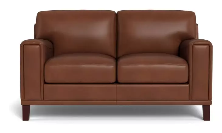 Halwyn Pecan Leather 65" Loveseat