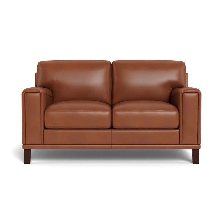Halwyn Nutmeg Leather 65" Loveseat
