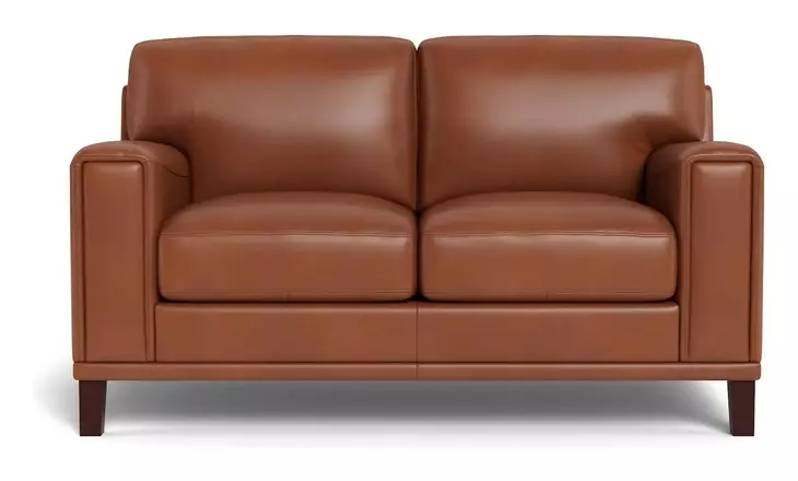 Halwyn Nutmeg Leather 65" Loveseat