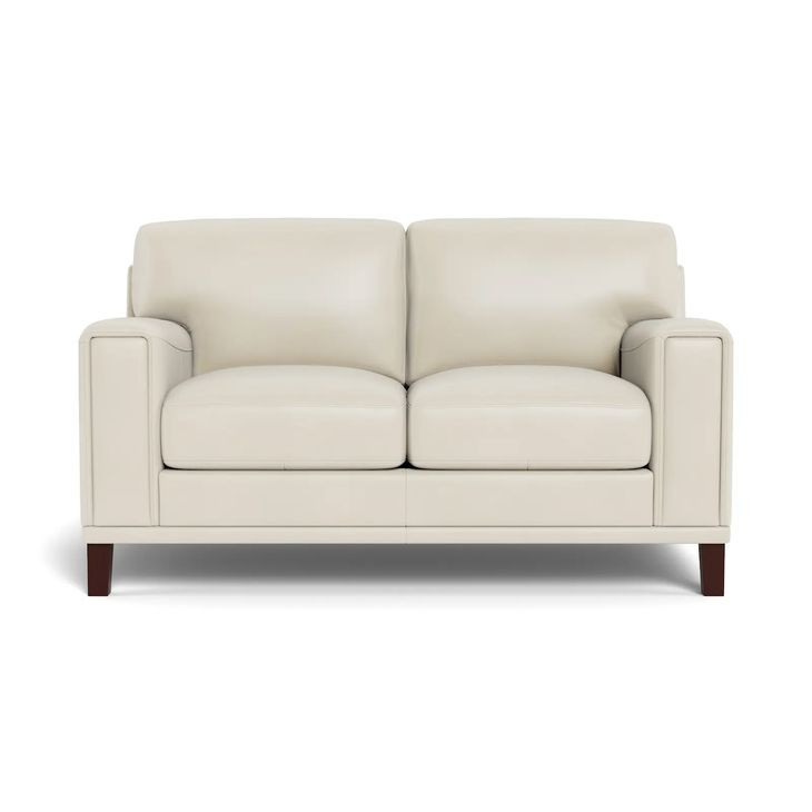 Halwyn Vanilla Leather 65" Loveseat