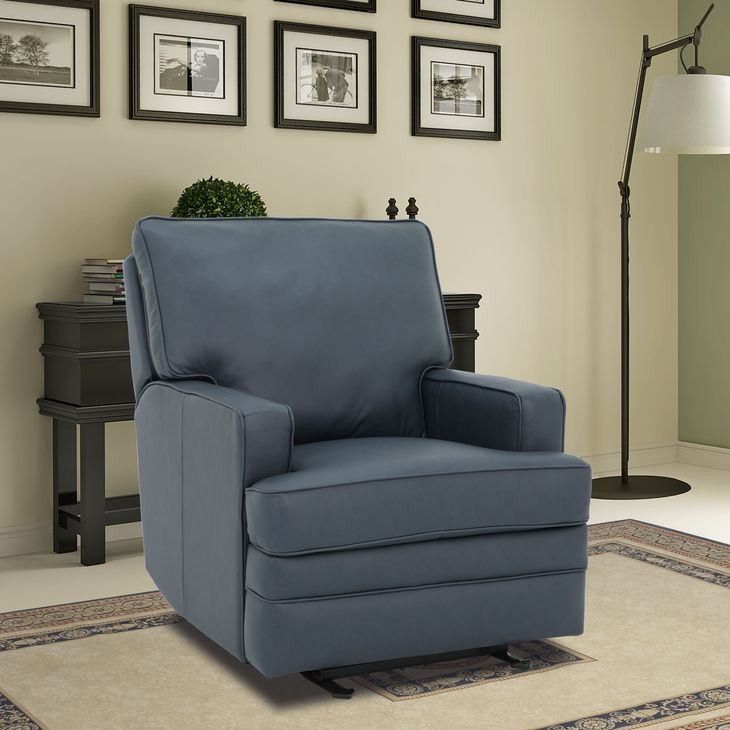 Hazel Santa Fe Ocean Leather Wall Hugger Power Recliner with USB Port