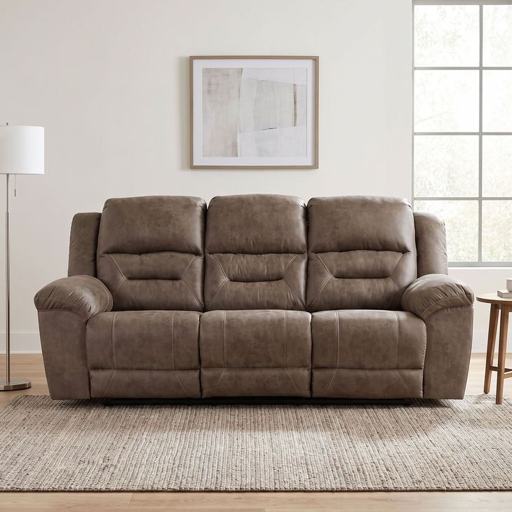 Hazen Brown Double Reclining Sofa