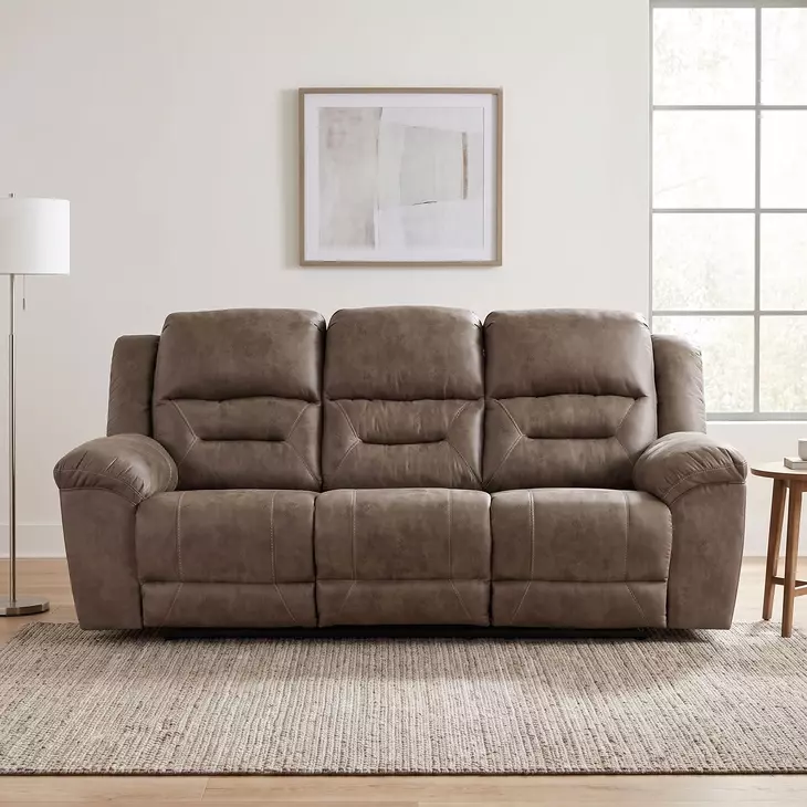 Hazen Brown Double 92" Reclining Sofa